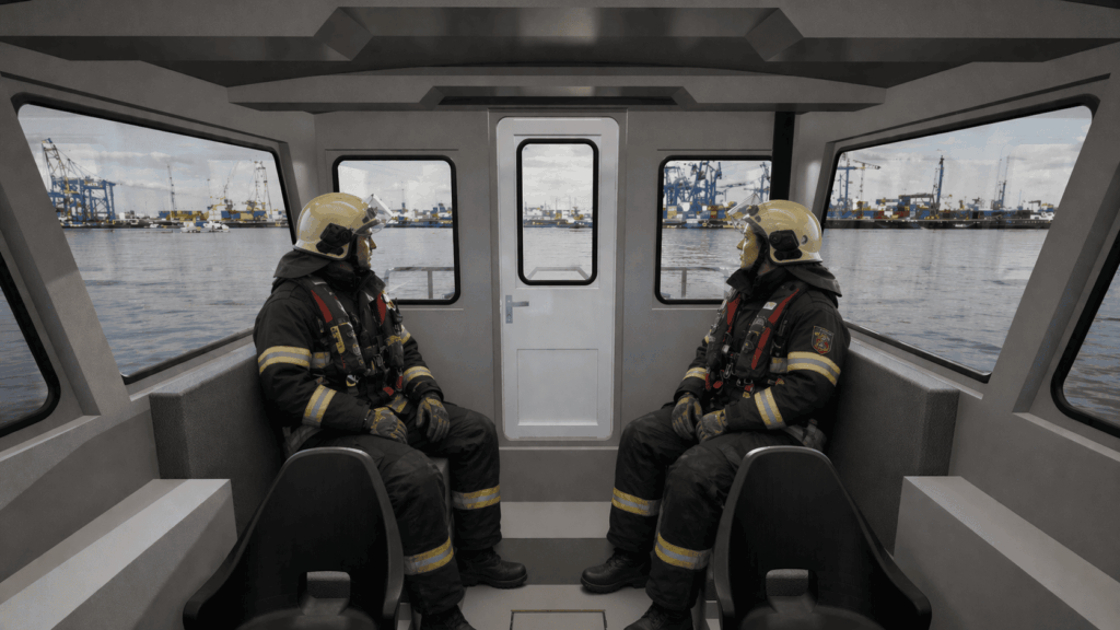 Aluminum fireboat cabin and control station