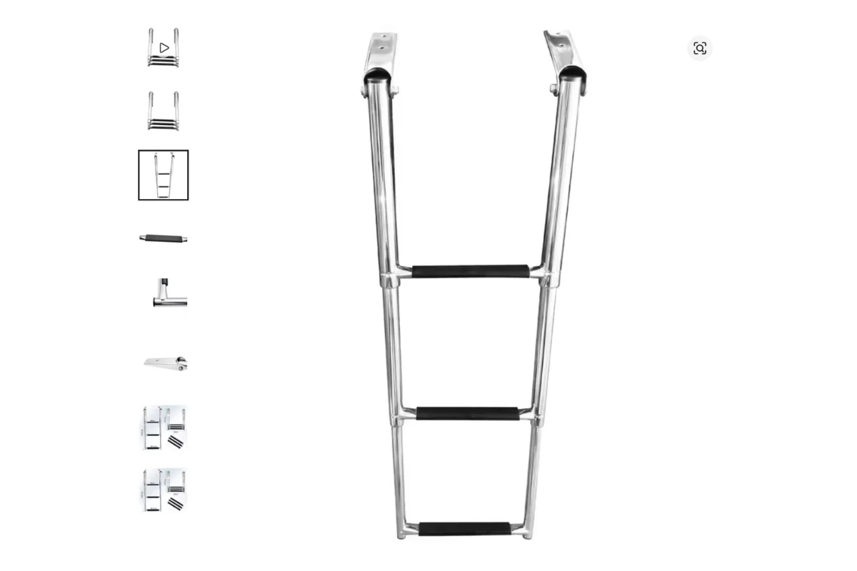 Retractable bathing ladder