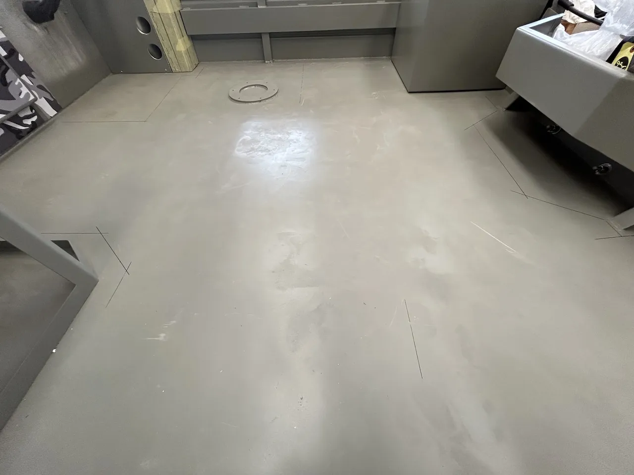 Complete anti-slip coating of exterior and interior decks
