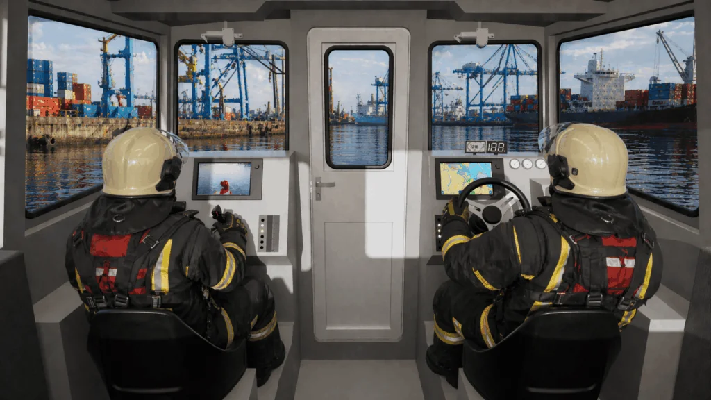 Professional firefighting cabin boat DEFENDER9